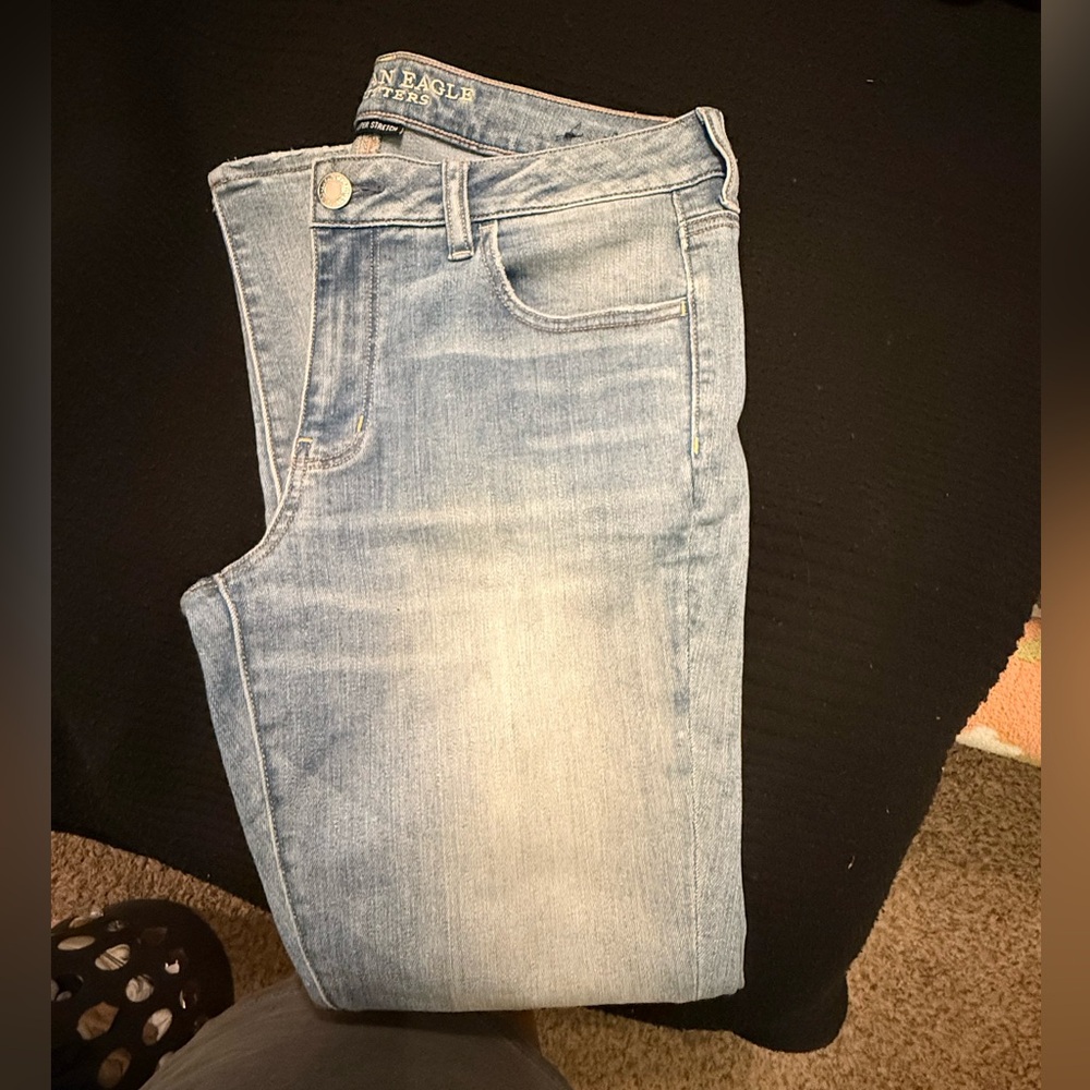 American Eagle Outfitters Women's Sky Blue Skinny Jeans